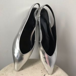 Silver Pointed Flats
